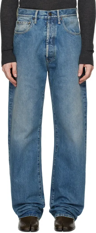 Maison Margiela Blue 14 oz Origin Jeans In 985 Medium Blue