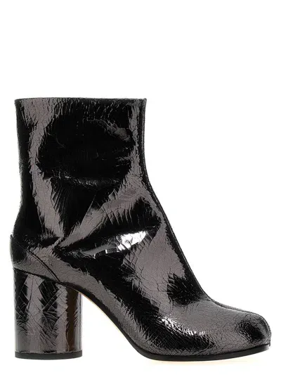 Maison Margiela Tabi Broken Mirror Ankle Boots In Black