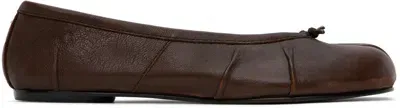 Maison Margiela Brown Tabi New Ballerina Flats In Bordeaux