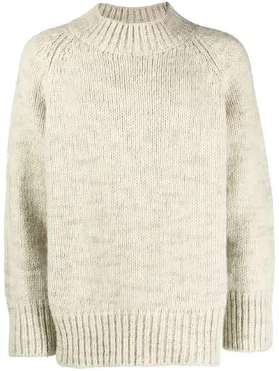 Maison Margiela Chunky-knit Crew-neck Jumper In Green