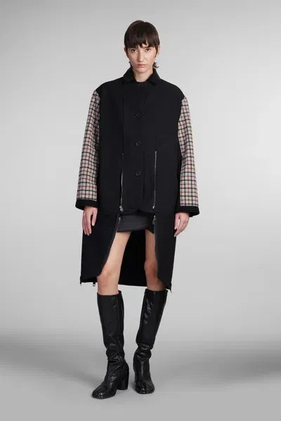 Maison Margiela Coat In Black