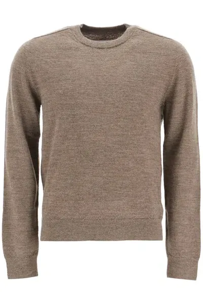 Maison Margiela Pullover Con Toppe A Contrasto In Brown