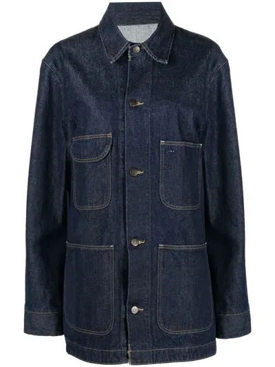 Maison Margiela Distressed Denim Jacket In Blue