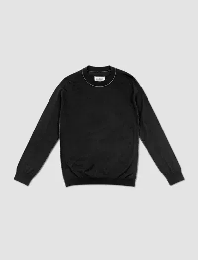 Maison Margiela Crew Neck Pullover In Blu