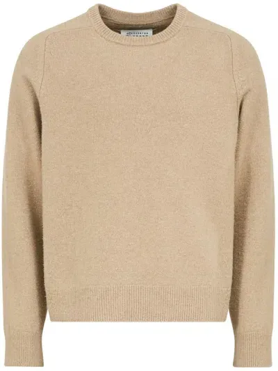 Maison Margiela Crew-neck Wool Jumper In Brown