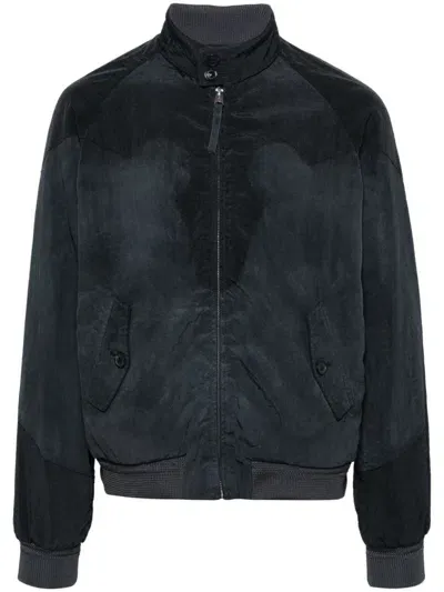 Maison Margiela Crinkled Zip-up Jacket In Charcoal