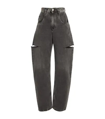 Maison Margiela Cut-out Straight Jeans In Black