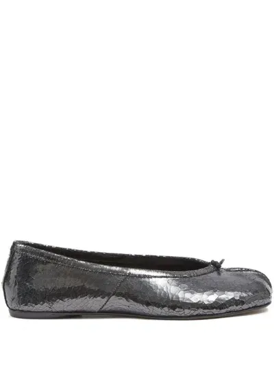 Maison Margiela Dark Grey Mirror Tabi Ballerina In White