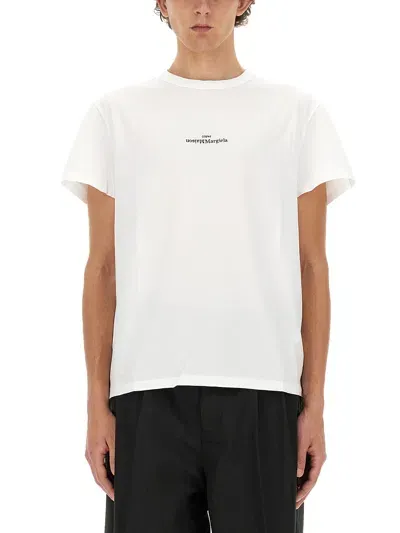 Maison Margiela Distorted Logo T-shirt In White