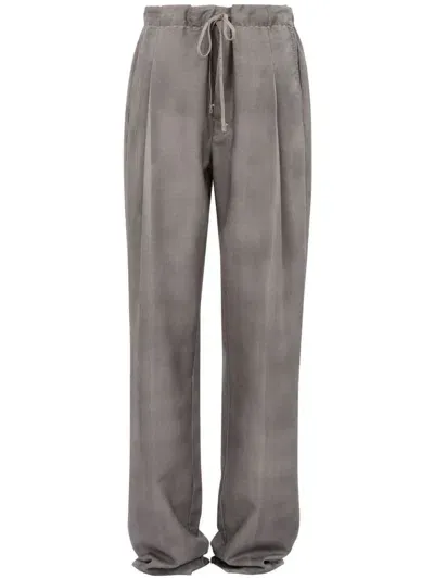 Maison Margiela Drawstring Straight-leg Trousers In Brown