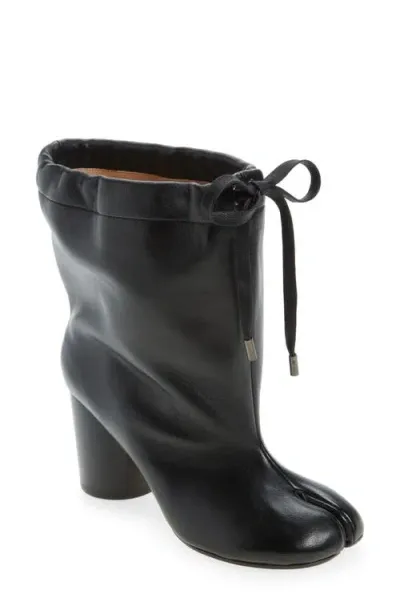 Maison Margiela Drawstring Tabi Bootie In Black