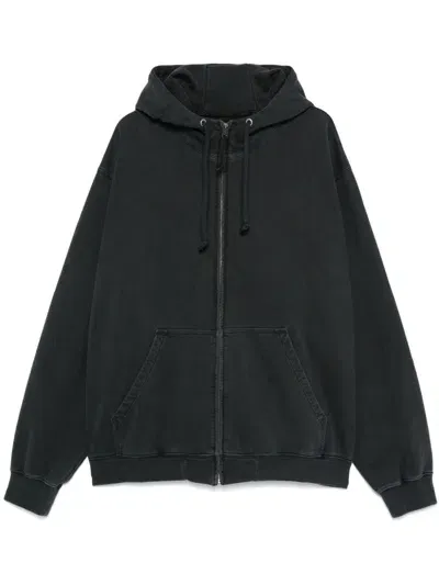 Maison Margiela Embroidered Logo Hoodie In Black