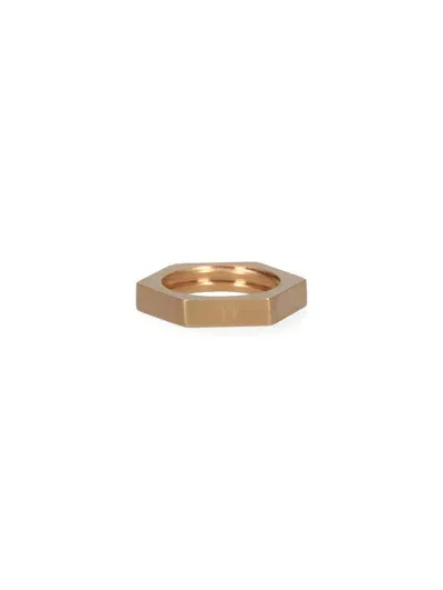 Maison Margiela Engraved Ring "bolt & Nut" In Gold