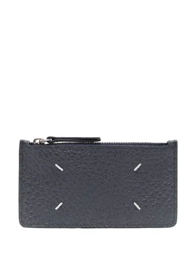 Maison Margiela Four-stitch Faux-leather Wallet In Midnight Blue