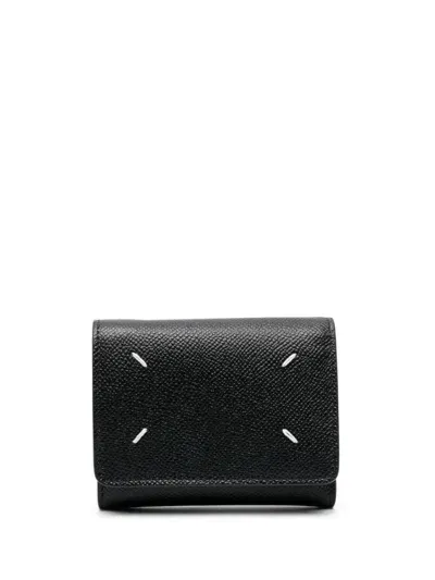 Maison Margiela Four Stitches Buttoned Wallet Accessories In Black