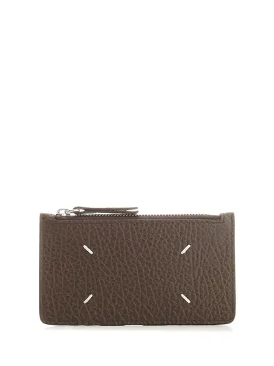 Maison Margiela Four Stitches Card Holder In Brown