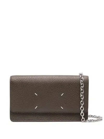 Maison Margiela Four Stitches Chain Wallet In Braun