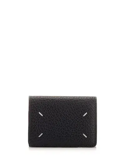 Maison Margiela Four Stitches Compact Wallet In Black