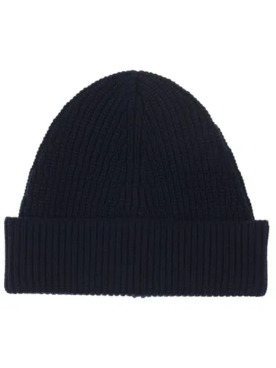 Maison Margiela Four-stitches Knit Beanie In Navy