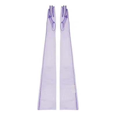 Maison Margiela Four Stitches Semi Sheer Gloves In Purple