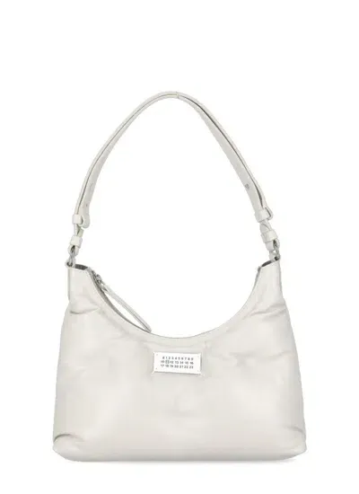 Maison Margiela Quilted Logo-plaque Shoulder Bag In Neutrals