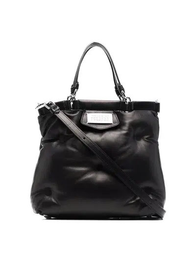 Maison Margiela Glam Slam Leather Small Bag In Black