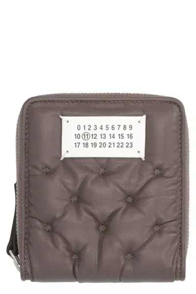 Maison Margiela Glam Slam Leather Wallet In Grey