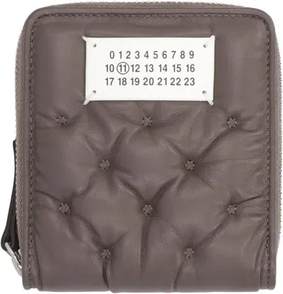 Maison Margiela Glam Slam Embroidered Wallet In Grey