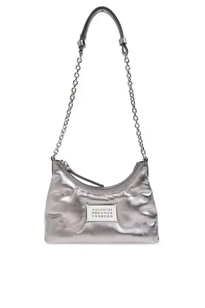 Maison Margiela Micro Bag "glam Slam Hobo" In Silver