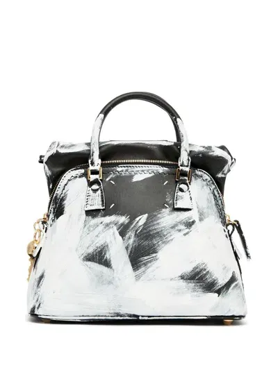 Maison Margiela Graphic Print Top Handle Bag In Black