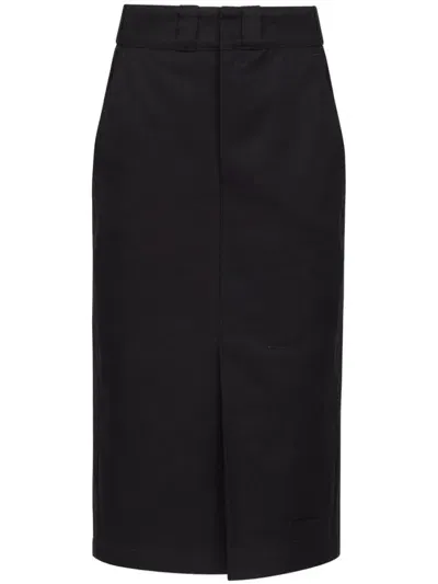 Maison Margiela High-rise Midi Skirt In Black