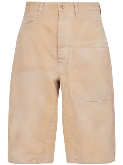 Maison Margiela High-waisted Cotton Shorts In 中性色