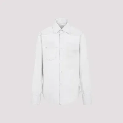 Maison Margiela Cotton Denim Shirt In White