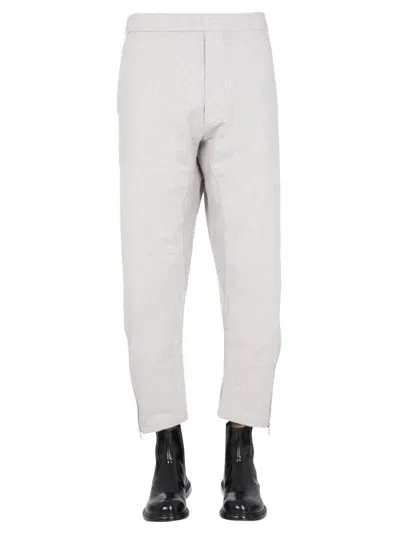 Maison Margiela Jogging Pants With Embroidered Logo In Gray