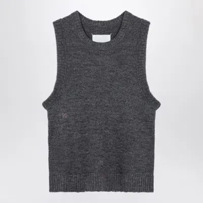 Maison Margiela Knitted Sleeveless Top In Gray