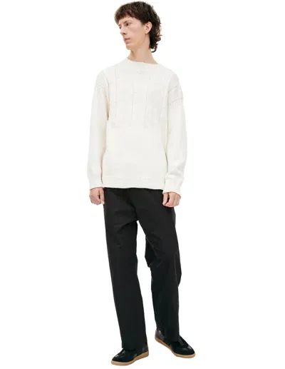 Maison Margiela Knitted Sweater In Beige