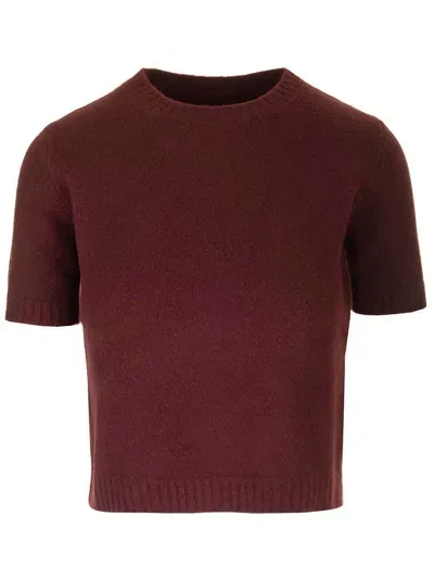 Maison Margiela Lambswool Sweater In Bordeaux