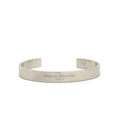 Maison Margiela Large Margiela Logo Cuff Bracelet In Metallic