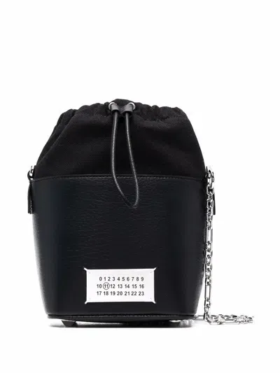 Maison Margiela Leather Shoulder Bag In Black