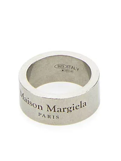 Maison Margiela Logo-engraved Ring In Silver