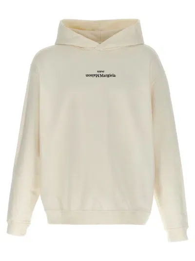 Maison Margiela Logo Hoodie In White