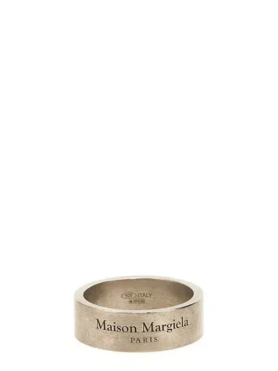 Maison Margiela Logo Ring In Silver