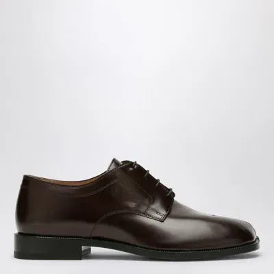 Maison Margiela Brown Tabi Lace-up In Brushed Calfskin