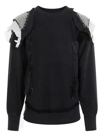 Maison Margiela Terry-cloth Patchwork Sweatshirt In Grey