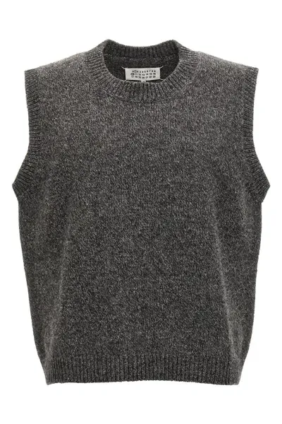 Maison Margiela Men Wool Vest In Gray