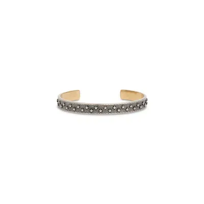 Maison Margiela Metal Star Embossed Cuff Bracelet In Gold