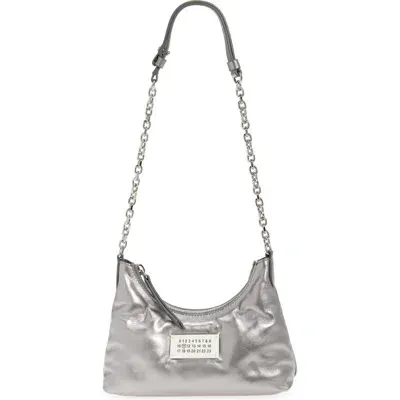 Maison Margiela Micro Glam Slam Hobo Metallized Bag In Metallic