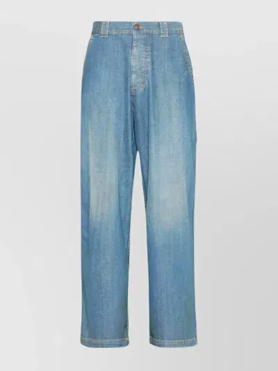 Maison Margiela Mid-rise Wide-leg Jeans In Blue