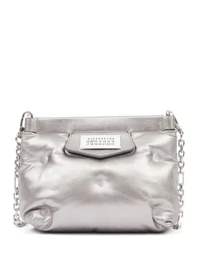 Maison Margiela Mini Glam Slam Red Carpet Clutch Bag In Metallic Grey