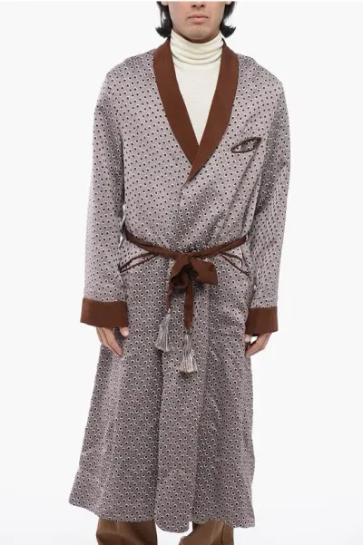 Maison Margiela Mm1 Polka Dot Long Cardigan With Belt